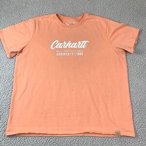 Carhartt Women's Graphic T-Shirt Loose Fit Short Sleeve Orange XXL